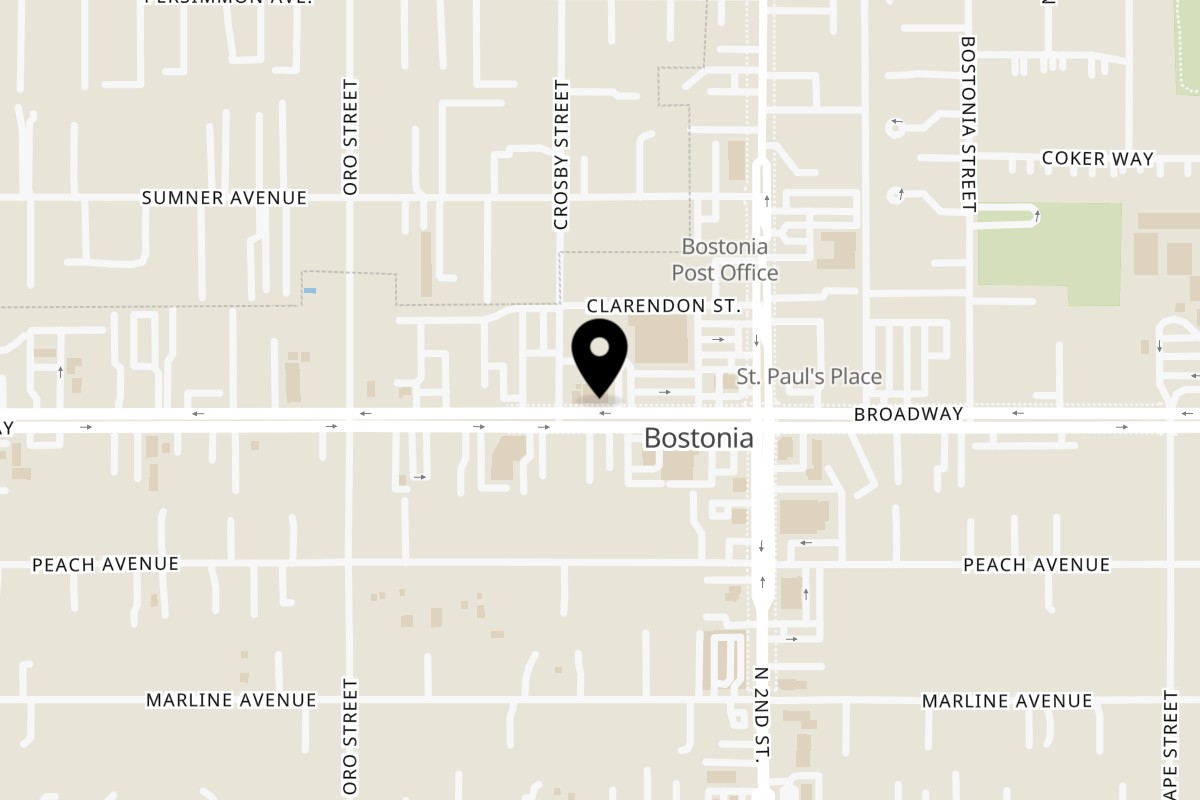 Map showing the location of Pizza Xpress on 1270 Broadway in El Cajon